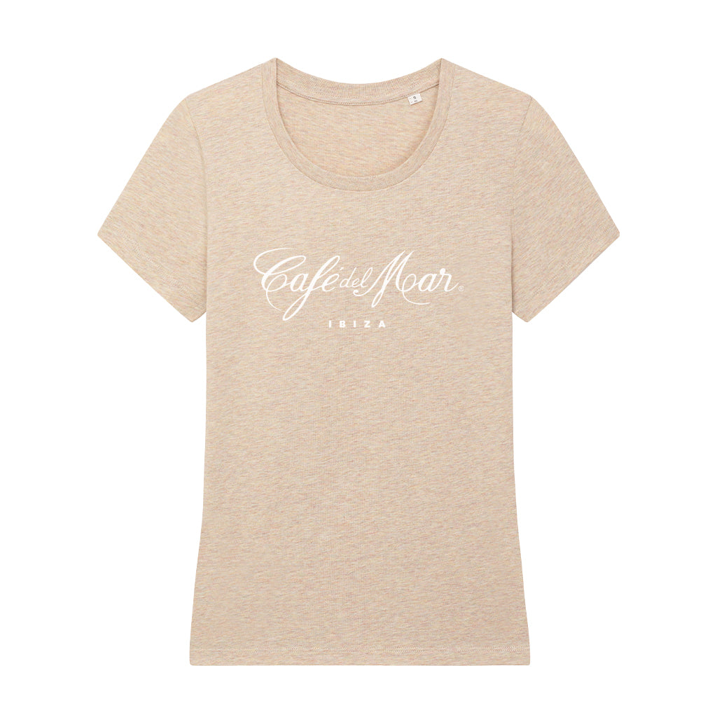 Café del Mar Ibiza White Logo Women's Iconic Fitted T-Shirt