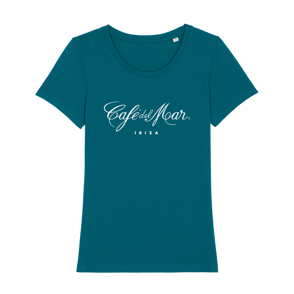 Café del Mar Ibiza White Logo Women's Iconic Fitted T-Shirt