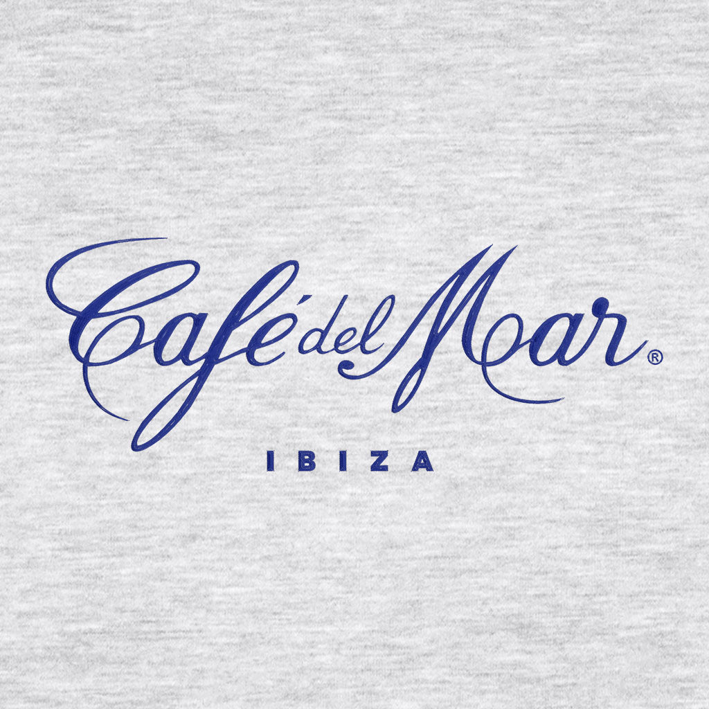 Café del Mar Ibiza Blue Embroidered Logo Men's Iconic Zip-through Hoodie