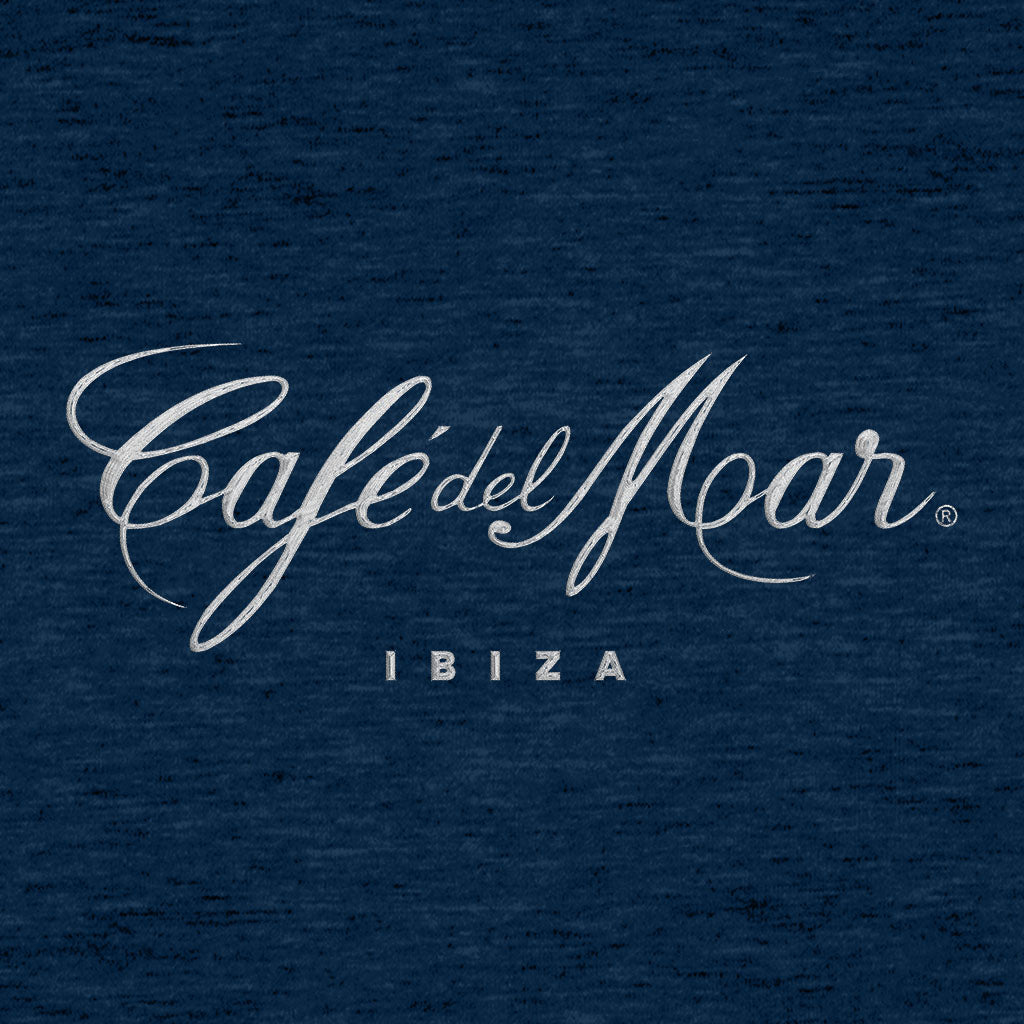 Café del Mar Ibiza White Embroidered Logo Men's Iconic Zip-through Hoodie