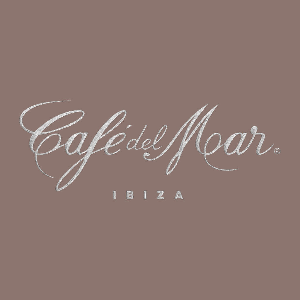Café del Mar Ibiza White Embroidered Logo Men's Hooded Sweatshirt