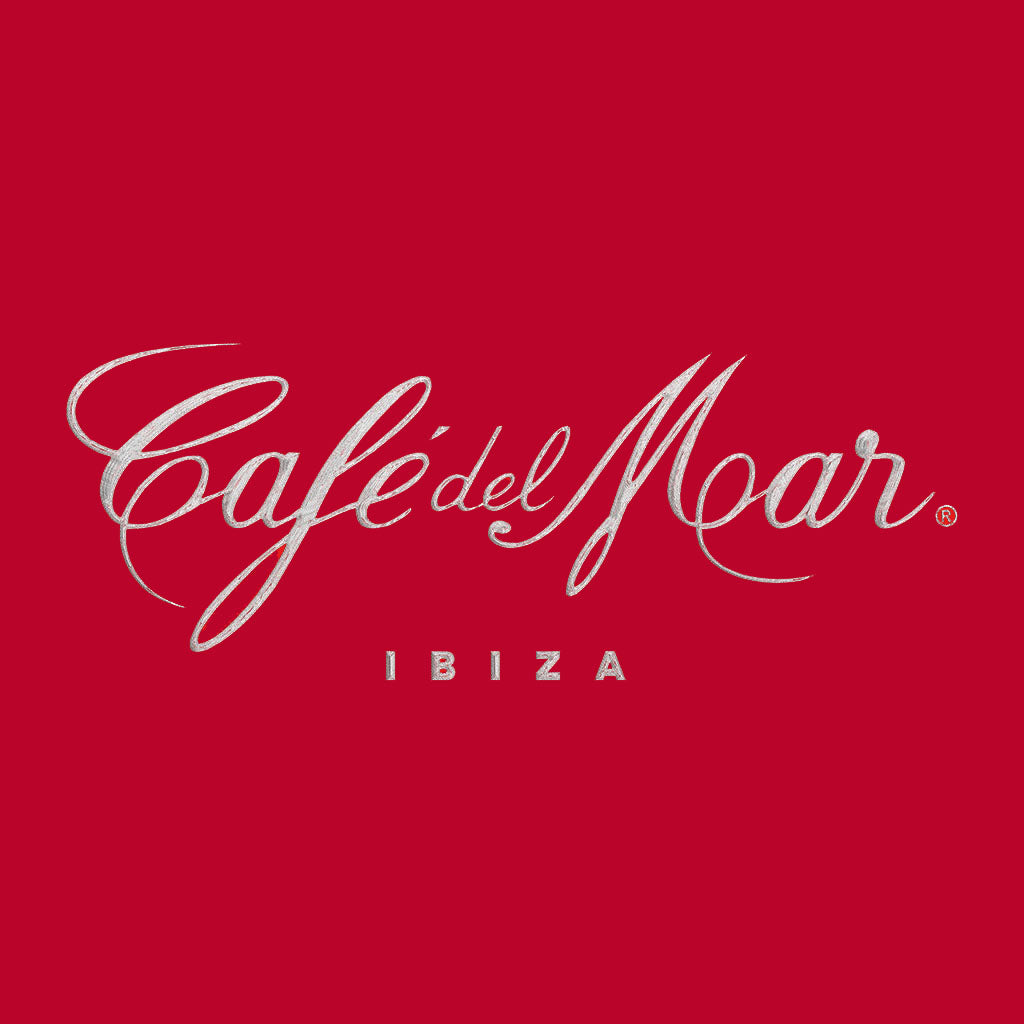 Café del Mar Ibiza White Embroidered Logo Men's Hooded Sweatshirt