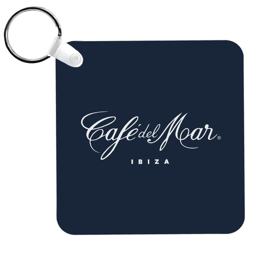Café Del Mar Ibiza White Logo Keyring-Café Del Mar Ibiza Store