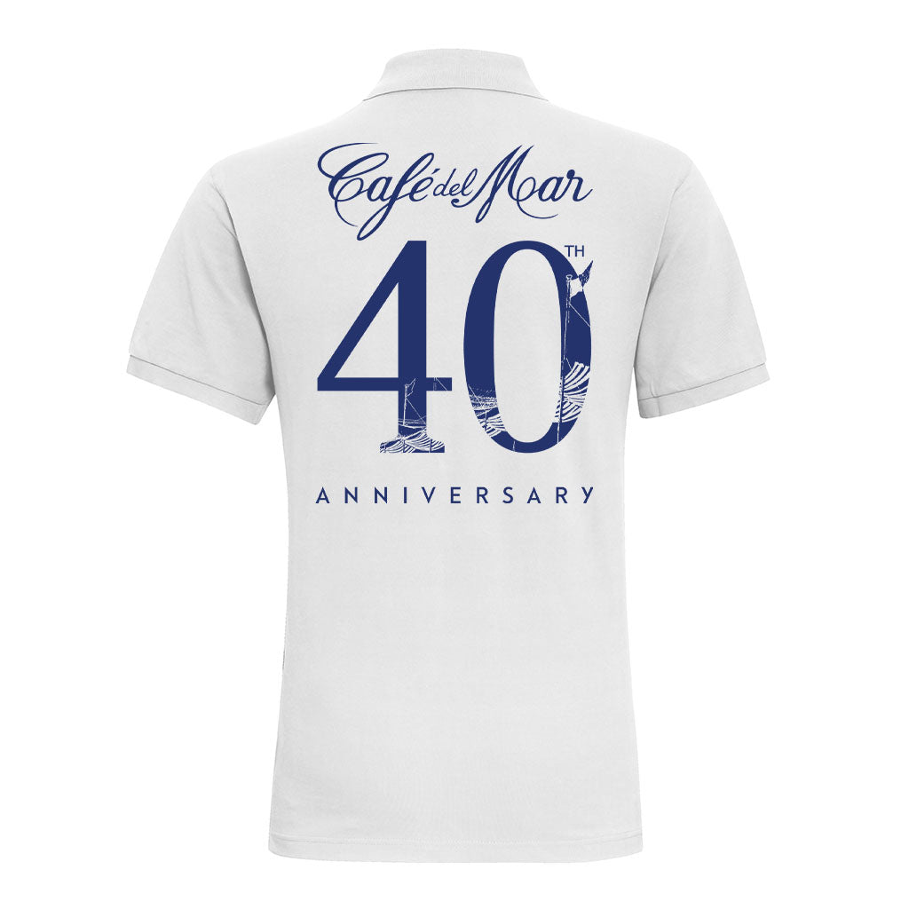 Café Del Mar 40th Anniversary Logo Men's Polo T-Shirt-Café Del Mar Ibiza Store