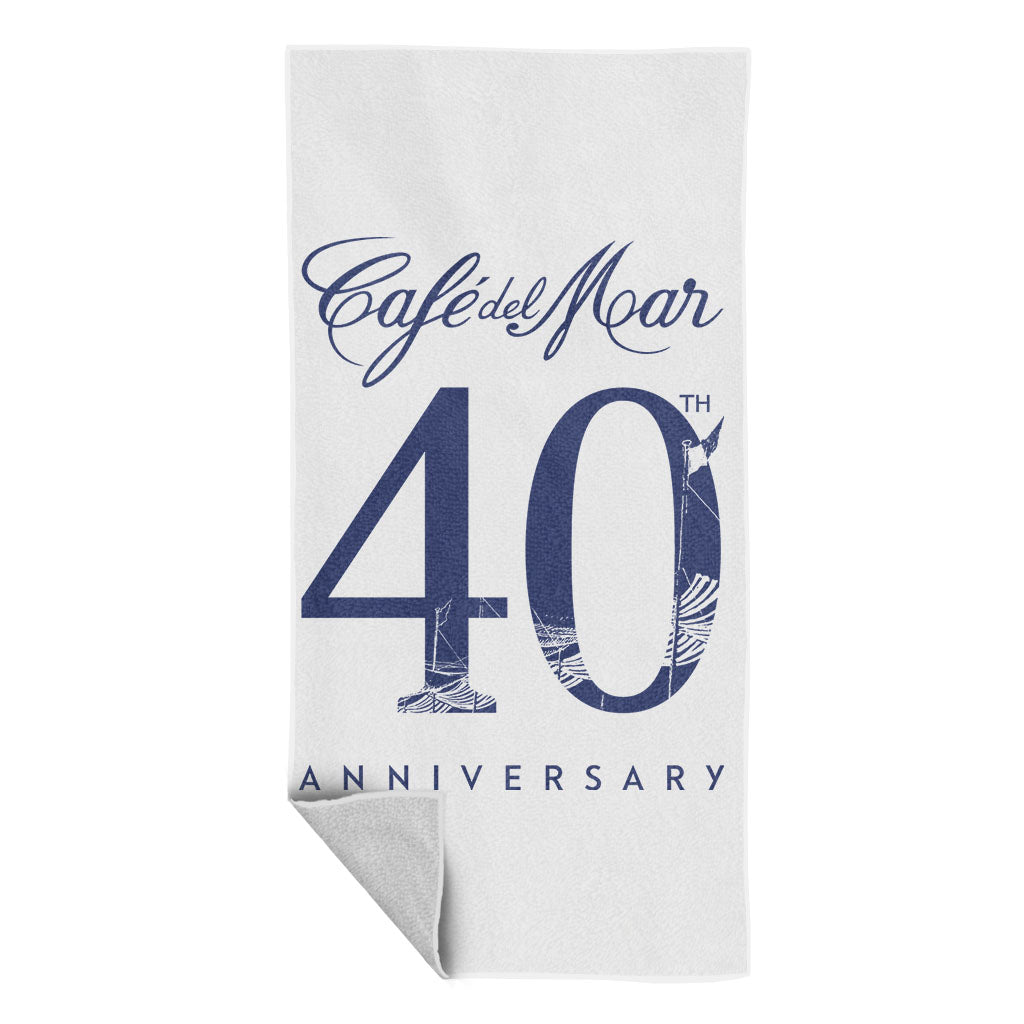 Café Del Mar 40th Anniversary Logo Beach Towel-Café Del Mar Ibiza Store