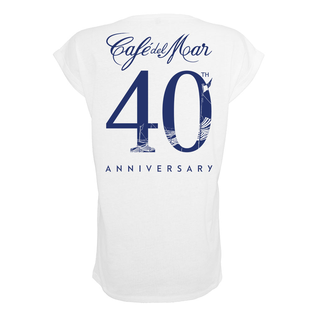 Café del Mar 40th Anniversary Logo Front And Back Print Women's Casual T-Shirt