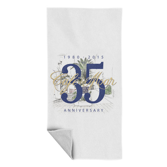 Café del Mar 35th Anniversary Logo Beach Towel
