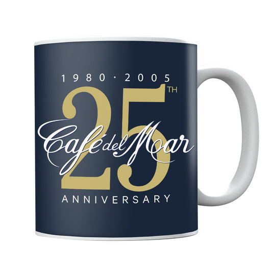 Café del Mar White 25th Anniversary Logo Mug