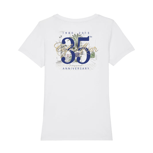 Café del Mar 35th Anniversary Logo Front And Back Print Women's Iconic Fitted T-Shirt