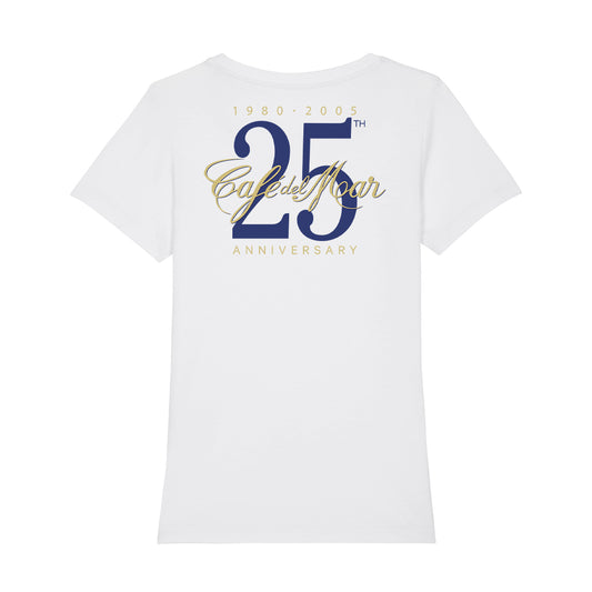 Café del Mar 25th Anniversary Logo Front And Back Print Women's Iconic Fitted T-Shirt