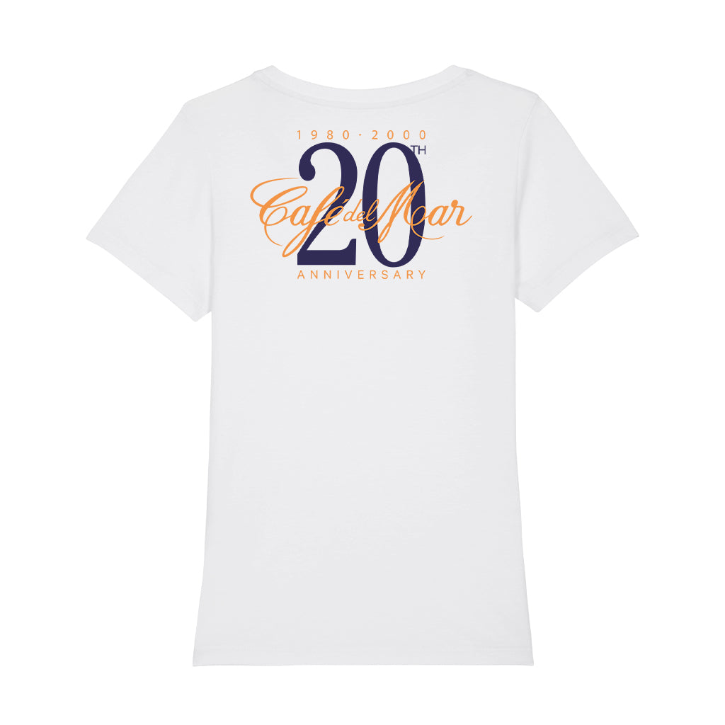 Café del Mar 20th Anniversary Logo Front And Back Print Women's Iconic Fitted T-Shirt