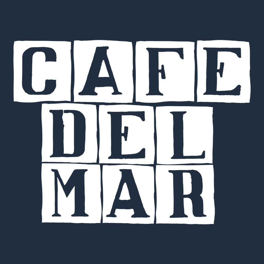 Café del Mar White Tile Logo Men's Iconic Zip-through Hoodie-Café Del Mar Ibiza Store