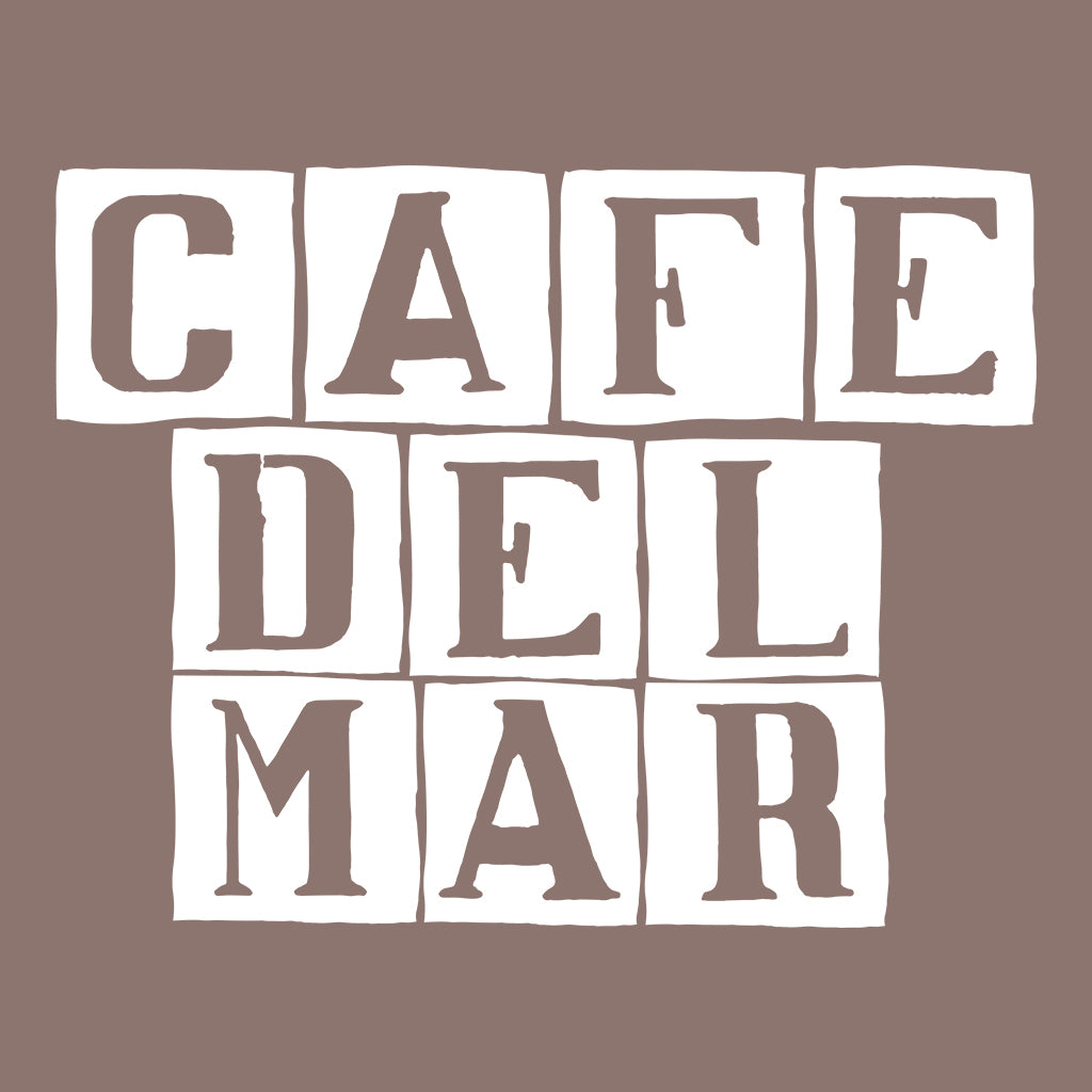 Café del Mar White Tile Logo Men's Hooded Sweatshirt-Café Del Mar Ibiza Store
