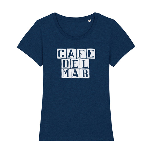Café del Mar White Tile Logo Women's Iconic Fitted T-Shirt
