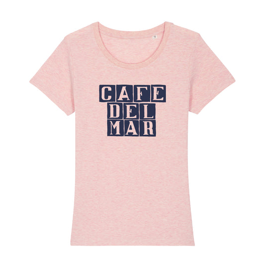 Café del Mar Blue Tile Logo Women's Iconic Fitted T-Shirt