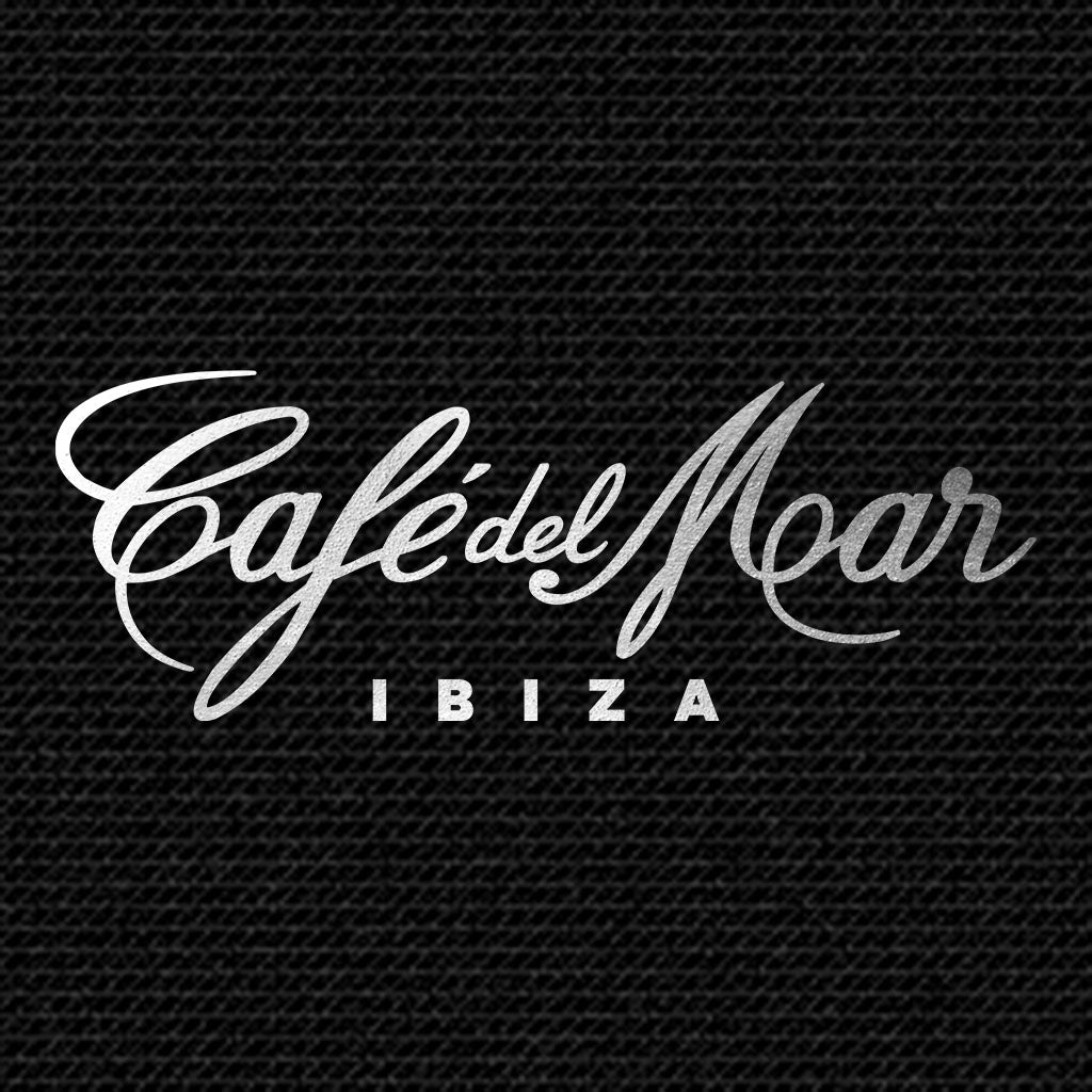 Café del Mar Ibiza Bold Silver Logo Organic Cotton Canvas Wristlet Zip Pouch
